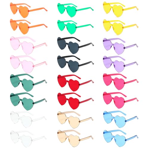 JOLIGAEA 24 Stück Herz Sonnenbrille, Hippie Herzförmige Brille, Transparente Candy Color Sonnenbrille Fasching Foto Requisiten Geburtstagsfeier für Kinder und Erwachsene JOLIGAEA 24 Stück Herz Sonnenbrille, Hippie Herzförmige Brille, Transparente Candy Color Sonnenbrille Fasching Foto Requisiten Geburtstagsfeier für Kinder und Erwachsene von JOLIGAEA