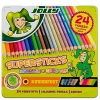 JOLLY SUPERSTICKS METALLIC + NEON-MIX Buntstifte farbsortiert, 24 St. von JOLLY