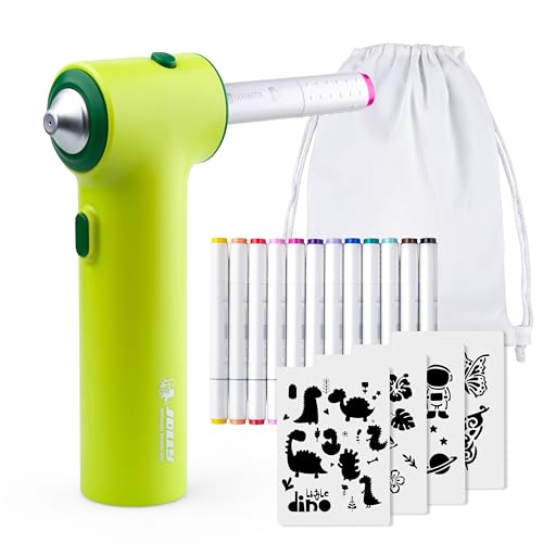 JOLLY Airbrush Textil Set, inkl. 12 Textilmarker mit Doppelspitze, 4 Schablonen und 1 Sportbeutel, leuchtende und satte Farben, nach Fixierung Waschmaschinenfest, Textilfarbe zum sprühen JOLLY Airbrush Textil Set, inkl. 12 Textilmarker mit Doppelspitze, 4 Schablonen und 1 Sportbeutel, leuchtende und satte Farben, nach Fixierung Waschmaschinenfest, Textilfarbe zum sprühen von JOLLY