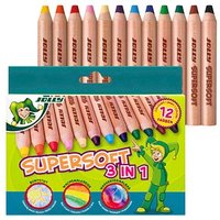 JOLLY Supersoft 3 in 1 Buntstifte farbsortiert, 12 St. von JOLLY