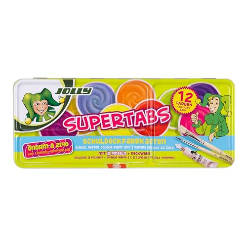 JOLLY Supertabs Schuldeckfarbkasten, 12er-Metalletui JOLLY Supertabs Schuldeckfarbkasten, 12er-Metalletui von JOLLY