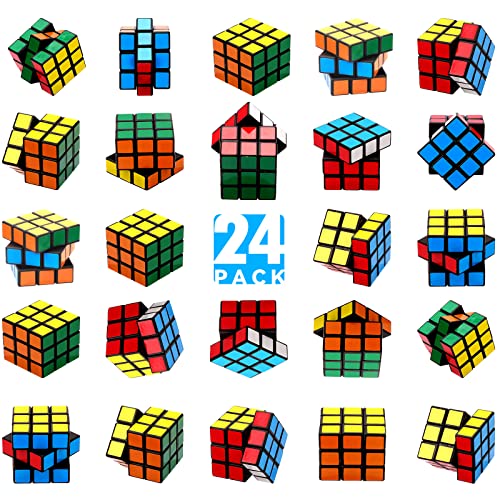 24er-Set Mini-Würfel, 3×3×3 Puzzlewürfel (1,18 Zoll), Stressabbau-Spielzeug, Party-Mitgebsel, Geburtstagsgeschenke, Partyzubehör für Jungen und Mädchen, Osternest-Füllungen von JOLLYFUN