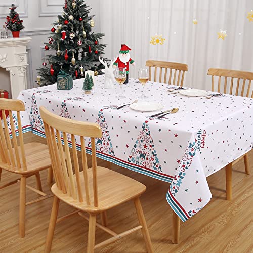 JOLLYTOP Tischdecke Rot Weihnachten Tisch Dekoration Wasserabweiseind Tischdecke mit Baum Stern Druck Tischtuch Abwaschbar Tafeldecke für Küche,137x137cm JOLLYTOP Tischdecke Rot Weihnachten Tisch Dekoration Wasserabweiseind Tischdecke mit Baum Stern Druck Tischtuch Abwaschbar Tafeldecke für Küche,137x137cm von JOLLYTOP