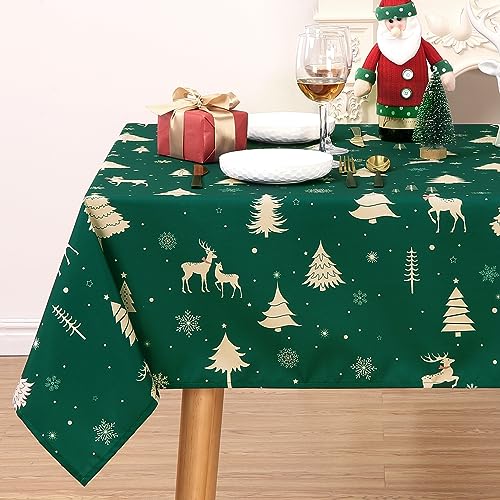JOLLYTOP Tischdecke Weihnachten Tischwäsche abwaschbar Tischdecke mit Hirsh Wasserdicht Waschbar Tischtuch,Tafeldecke für Küche,137x274cm,Grün JOLLYTOP Tischdecke Weihnachten Tischwäsche abwaschbar Tischdecke mit Hirsh Wasserdicht Waschbar Tischtuch,Tafeldecke für Küche,137x274cm,Grün von JOLLYTOP