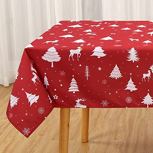 Tischdecke Weihnachten Tischdecke für Küche Tisch Dekoration wasserdichte Tischdecke mit Hirsh, Tischtuch Abwaschbar Tafeldecke für Feiertag Dekoration,137x229cm,Weiß Tischdecke Weihnachten Tischdecke für Küche Tisch Dekoration wasserdichte Tischdecke mit Hirsh, Tischtuch Abwaschbar Tafeldecke für Feiertag Dekoration,137x229cm,Weiß von JOLLYTOP