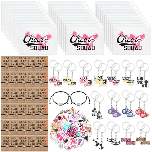 JOLOMAY 30 Sets Cheer Gifts Bulk for Team, Complete Cheer Goodie Bags with Keychains, Stickers, Bracelets & Cards, Team Spirit Party Favors for Cheerleader Gifts JOLOMAY 30 Sets Cheer Gifts Bulk for Team, Complete Cheer Goodie Bags with Keychains, Stickers, Bracelets & Cards, Team Spirit Party Favors for Cheerleader Gifts von JOLOMAY