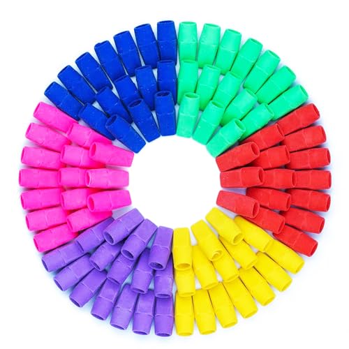 200 2-in-1-Radierstiftkappen, Standardgröße, fleckenfreies Radieren und Spitzenschutz. Ein robustes Gummi-Set, geeignet für Studenten, Lehrer und Künstler, 200 Stück (200 Stück) von JOMPENS