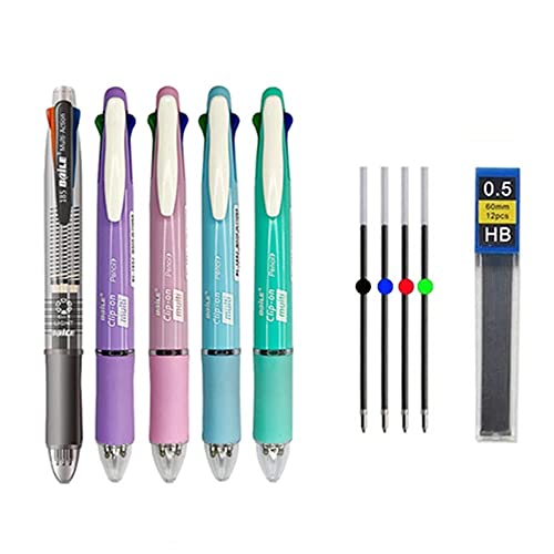 JOMPENS Five-in-One Multi-Color Kugelschreiber Automatischer Bleistift mit Radiergummi zum Malen von Schreibwerkzeugen im Schulbüro kann mit 0,5 mm gefüllt und erweitert werden von JOMPENS