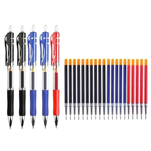 JOMPENS Gelstifte-Set Schreibstifte Schwarz/Rot/Blau 0,5 mm Kugelschreiber Büro Schulbedarf gemischt 25-teilig mixed 1 stück (1er Pack) von JOMPENS