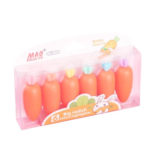 JOMPENS Niedliche Cartoon-Karotten-Textmarker, für Studenten, tragbare Mini-Kunstmalerei, Graffiti-Marker, Schule, Kawaii, Schreibwaren, Geschenke, 6 Stück JOMPENS Niedliche Cartoon-Karotten-Textmarker, für Studenten, tragbare Mini-Kunstmalerei, Graffiti-Marker, Schule, Kawaii, Schreibwaren, Geschenke, 6 Stück von JOMPENS
