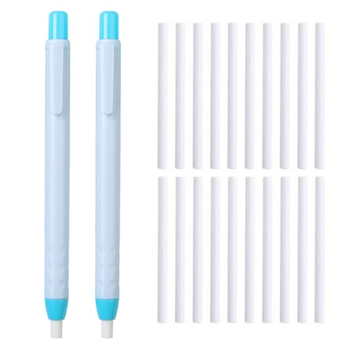 Radiergummi-Set im Stift-Stil – 2 Radierstifte + 20 Nachfüllungen – austauschbar für Korrektur unterwegs – kein Verschmieren für Studenten, Büros und Künstler (blau) von JOMPENS