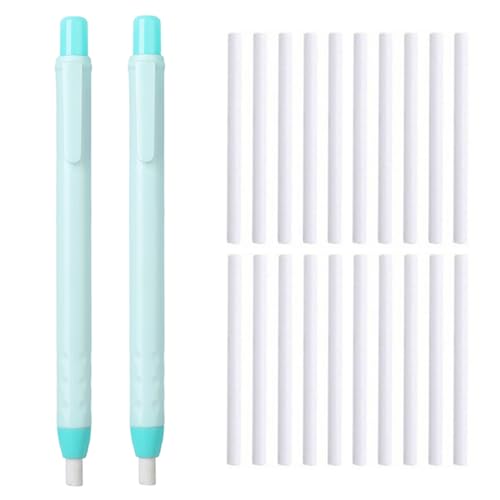 Radiergummi-Set im Stift-Stil – 2 Radierstifte + 20 Nachfüllungen – austauschbar für Korrektur unterwegs – kein Verschmieren für Studenten, Büros und Künstler (grün) von JOMPENS