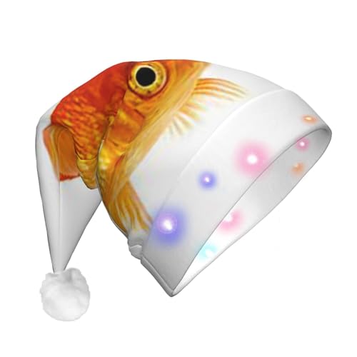 JONGYA Niedlicher Goldfisch gedruckt Led Erwachsene Weihnachtsmütze, Urlaub, Party Dekoration von JONGYA