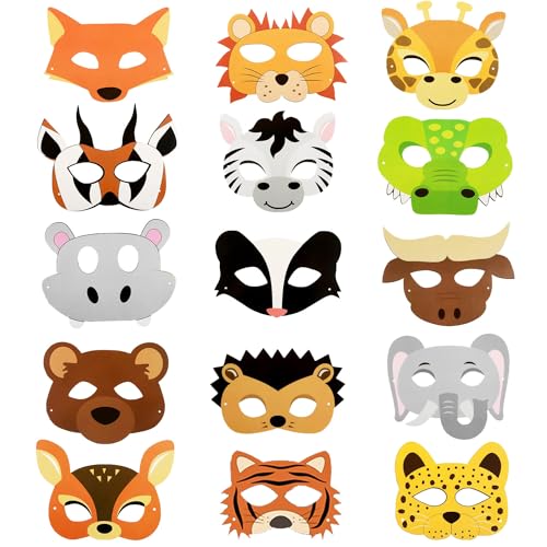 15 Stück Cartoon Tiermasken Papier Masken Kinder Cosplay Party Geburtstag Deko Charakter Masken 15 Stück Cartoon Tiermasken Papier Masken Kinder Cosplay Party Geburtstag Deko Charakter Masken von JOOTUEPO