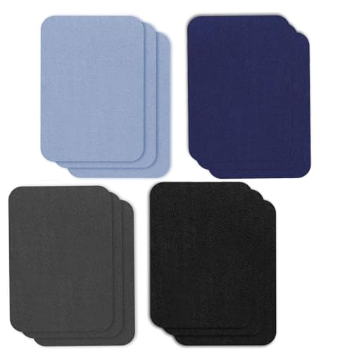 JOOTUEPO 12 Stück Stoff-Reparaturflicken, 4 Farben, zum Aufbügeln für Kleidung innen und außen, Stoffflicken zum Aufbügeln für Denim, Jeans, Kleidung, Reparatur-Set JOOTUEPO 12 Stück Stoff-Reparaturflicken, 4 Farben, zum Aufbügeln für Kleidung innen und außen, Stoffflicken zum Aufbügeln für Denim, Jeans, Kleidung, Reparatur-Set von JOOTUEPO