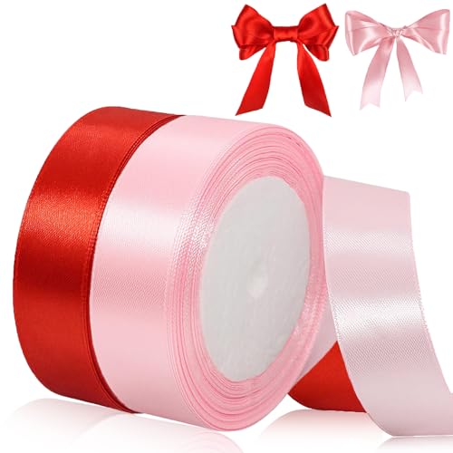 JOOTUEPO Satinband Rot Rosa, 20mm x 44m Geschenkband, Schleifenband Rot und Rosa, Geschenkband Hochzeit Stoff, Geschenk Band Geschenkbänder für Taufe Geburtstag Hochzeit Deko Geschenkverpackung JOOTUEPO Satinband Rot Rosa, 20mm x 44m Geschenkband, Schleifenband Rot und Rosa, Geschenkband Hochzeit Stoff, Geschenk Band Geschenkbänder für Taufe Geburtstag Hochzeit Deko Geschenkverpackung von JOOTUEPO