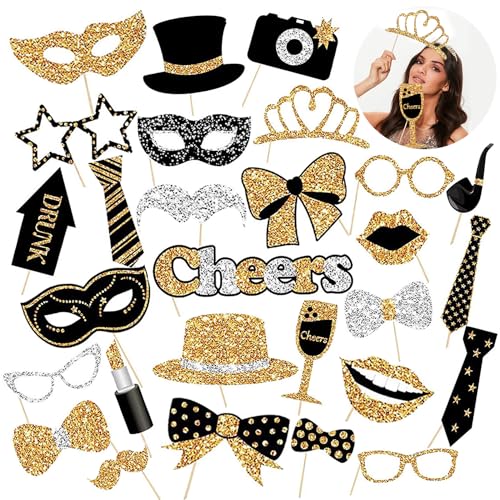 JOOTUEPO Lustige Foto Requisiten, 30 Stück Fotobox Accessoires, Foto Booth Props, Party Foto Booth Requisiten Dekoration für Geburtstag Hochzeit Disco Karneval Party JOOTUEPO Lustige Foto Requisiten, 30 Stück Fotobox Accessoires, Foto Booth Props, Party Foto Booth Requisiten Dekoration für Geburtstag Hochzeit Disco Karneval Party von JOOTUEPO
