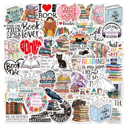 JOOTUEPO 50 Stück Vintage Aufkleber, Sticker Aesthetic, holografische Buchaufkleber, wasserfeste Vinyl-Aufkleber, Buch Lesen Glitter-Aufkleber für Wasserflaschen, Tagebuch, Laptop,Scrapbook JOOTUEPO 50 Stück Vintage Aufkleber, Sticker Aesthetic, holografische Buchaufkleber, wasserfeste Vinyl-Aufkleber, Buch Lesen Glitter-Aufkleber für Wasserflaschen, Tagebuch, Laptop,Scrapbook von JOOTUEPO