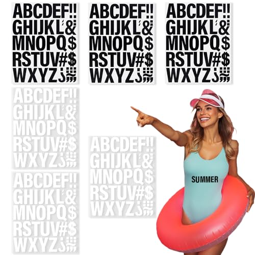 Buchstaben Aufbügeln, 6 Blätter 286 Stück 2 Zoll Eisen auf Vinyl-Buchstaben für Kleidung Heat Transfer Buchstaben mit A-Z PU-Alphabete Aufkleber Bügelbuchstaben für Textilien Kleidung TShirt Druck DIY von JOOTUEPO