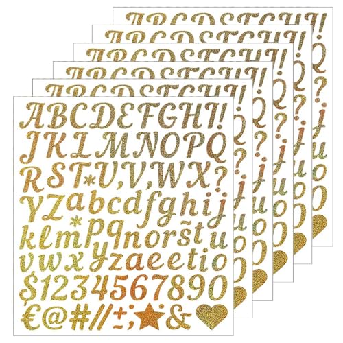 JOOTUEPO 6 Blätter Goldene Glänzende Selbstklebende Buchstaben Aufkleber, Selbstklebend Groß und Klein Buchstaben Aufkleber, Wetterfeste Vinyl Sticker Für Tür, Grußkarten, Briefkasten, Adressnummer JOOTUEPO 6 Blätter Goldene Glänzende Selbstklebende Buchstaben Aufkleber, Selbstklebend Groß und Klein Buchstaben Aufkleber, Wetterfeste Vinyl Sticker Für Tür, Grußkarten, Briefkasten, Adressnummer von JOOTUEPO