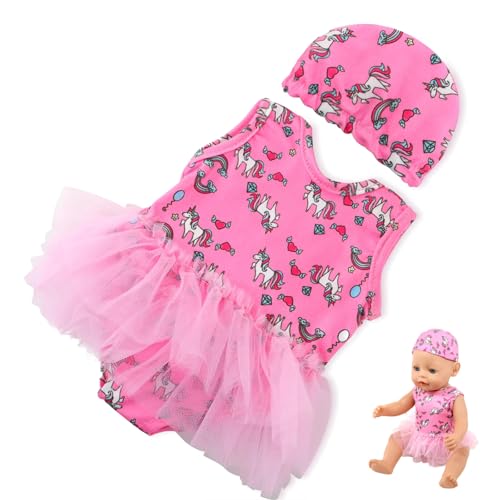 Schwimmset für Puppen Einhorn Puppenkleidung Sommer, Teilig Puppenzubehör Kleidung Outfits, Badeanzug Puppe für 35 - 45 cm Schwimmpuppe, für Mädchen Jungen Kinder Badespaß an heißen Sommertagen Schwimmset für Puppen Einhorn Puppenkleidung Sommer, Teilig Puppenzubehör Kleidung Outfits, Badeanzug Puppe für 35 - 45 cm Schwimmpuppe, für Mädchen Jungen Kinder Badespaß an heißen Sommertagen von JOOTUEPO