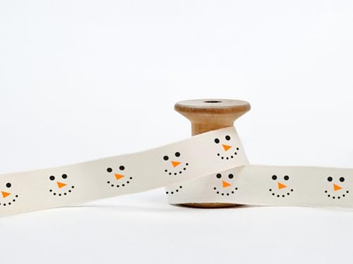 Band mit Schneemann-Druck, 15 mm, 9 m, Baumwollband für Weihnachtsverpackung, Neujahrsgeschenke, Keksboxen, Kerzenverpackung Band mit Schneemann-Druck, 15 mm, 9 m, Baumwollband für Weihnachtsverpackung, Neujahrsgeschenke, Keksboxen, Kerzenverpackung von JOOYZ