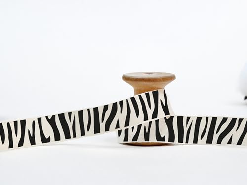 Band mit Zebramuster, 15 mm, 9 m, Baumwollband für Modeprojekte, Tier-Themen-Handwerk, auffällige Verpackung, Statement-Dekor von JOOYZ
