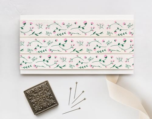 Baumwollband mit Blumenmuster, 15 mm, 9 m, Blumenband für Hochzeiten, handgefertigte Geschenke, Brautpartys, Bastelprojekte, Rosa Baumwollband mit Blumenmuster, 15 mm, 9 m, Blumenband für Hochzeiten, handgefertigte Geschenke, Brautpartys, Bastelprojekte, Rosa von JOOYZ