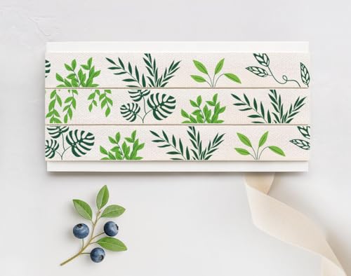 Baumwollband mit botanischen Blättern, 15 mm, 9 m, grünes Blattband für Naturverpackungen, umweltfreundliche Verpackung, Geschenke, handgemachtes Handwerk von JOOYZ