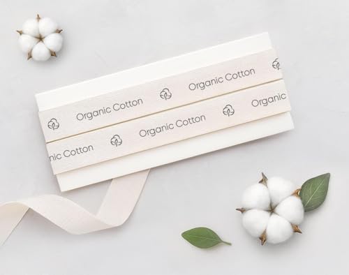 Bio-Baumwollband, 15 mm, 9 m, umweltfreundliches Band zum Nähen, Heimtextilien, Bekleidungsetiketten, natürliche Verpackung von JOOYZ