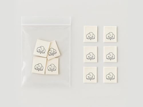 Biobaumwolle Nähetiketten – 20 Stück gefaltete Etiketten für Babykleidung, Musselin-Decken, Babytücher, natürliche Stoffbeutel und Steppdecken Biobaumwolle Nähetiketten – 20 Stück gefaltete Etiketten für Babykleidung, Musselin-Decken, Babytücher, natürliche Stoffbeutel und Steppdecken von JOOYZ
