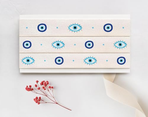 Blaues Baumwollband mit bösem Blick, 15 mm, 9,1 m | Nazar-Amulettband für Geschenke, griechische Hochzeit, Glücksgeschenk Blaues Baumwollband mit bösem Blick, 15 mm, 9,1 m | Nazar-Amulettband für Geschenke, griechische Hochzeit, Glücksgeschenk von JOOYZ