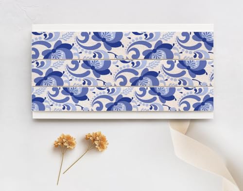 Blaues Porzellan-Baumwollband mit Wirbelmuster, 15 mm, 9 m, Blumenband in Blau und Weiß für künstlerische Verpackungen, Geschenke, Verpackungen Blaues Porzellan-Baumwollband mit Wirbelmuster, 15 mm, 9 m, Blumenband in Blau und Weiß für künstlerische Verpackungen, Geschenke, Verpackungen von JOOYZ