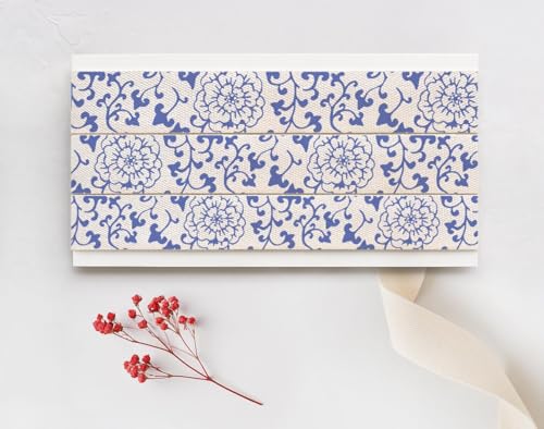 Delfter Baumwollband mit Weinrebenmuster, 15 mm, 9 m, blau-weißes Porzellan-inspiriertes Klebeband für Geschenkverpackungen, Basteln, Hochzeitsdekoration Delfter Baumwollband mit Weinrebenmuster, 15 mm, 9 m, blau-weißes Porzellan-inspiriertes Klebeband für Geschenkverpackungen, Basteln, Hochzeitsdekoration von JOOYZ