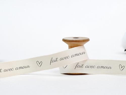 Fait avec Amour Band – 15 mm, 9 m, romantisches französisches Baumwollband für handgefertigte Geschenke, Hochzeitsverpackung, spezielle Verpackung von JOOYZ