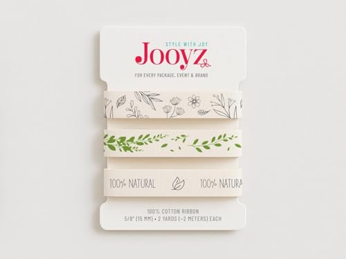 Naturband-Set, 3 Stück, 15 mm, Baumwolle, grüne Blätter, 100 % natürlich, Öko-Verpackung, Seife, handgefertigte Waren, Bio-Geschenkpapier von JOOYZ