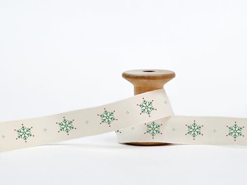 Schneeflockenband, 15 mm, 9 m, rotgrünes Baumwollband für Weihnachtsverpackung, Neujahrsgeschenke, Kerzendekoration, Urlaubsgeschenke Schneeflockenband, 15 mm, 9 m, rotgrünes Baumwollband für Weihnachtsverpackung, Neujahrsgeschenke, Kerzendekoration, Urlaubsgeschenke von JOOYZ