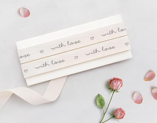 with Love & Heart Baumwollband, 15 mm, 9 m, romantisches Geschenkband, Hochzeitsgeschenke, besondere Verpackung, Valentinstagsgeschenke with Love & Heart Baumwollband, 15 mm, 9 m, romantisches Geschenkband, Hochzeitsgeschenke, besondere Verpackung, Valentinstagsgeschenke von JOOYZ