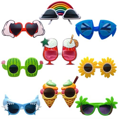 JOPOYOCO 9Pcs Hawaii Neuheit Sonnenbrillen, Weihnachtsfeier Spaß Brille Crazy Party Kleid Brille Zubehör Neuheit Kostüm Party Karneval Brille Event Dekoration Strand Party Supplies JOPOYOCO 9Pcs Hawaii Neuheit Sonnenbrillen, Weihnachtsfeier Spaß Brille Crazy Party Kleid Brille Zubehör Neuheit Kostüm Party Karneval Brille Event Dekoration Strand Party Supplies von JOPOYOCO
