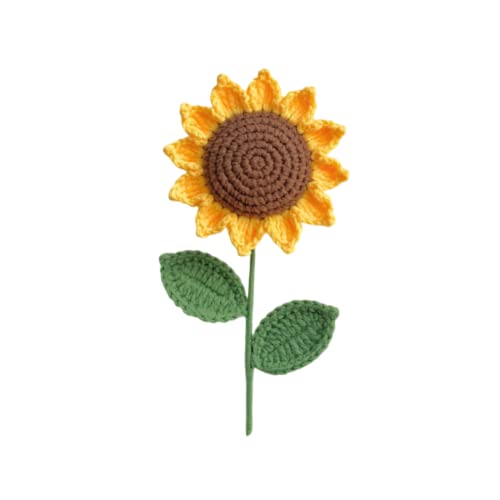 JOPOYOCO Häkelblumen, 1 Stück gestrickte künstliche Woll-Sonnenblumen für Mädchen, Hochzeitsstrauß, Jahrestag, Frauentag, Party, Hochzeit, Abschlussfeier Zeremonie, neues Zuhause von JOPOYOCO