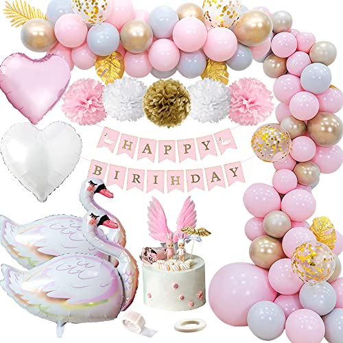 JORAKI Geburtstagsdeko Mädchen Happy Birthday Girlande Ballons Geburtstag Dekoration Set mit Cake Topper, Seidenpapier Pompoms and Luftballons für Mädchen und Frauen Geburtstag, Party JORAKI Geburtstagsdeko Mädchen Happy Birthday Girlande Ballons Geburtstag Dekoration Set mit Cake Topper, Seidenpapier Pompoms and Luftballons für Mädchen und Frauen Geburtstag, Party von JORAKI