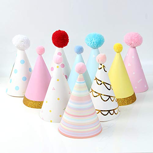 JORCEDI 10 Stück Happy Birthday Partyhut, bunte Kegel, Papierkappen, Dekorationen für Geburtstag, Weihnachten, Neujahr, Babyparty, Partyzubehör JORCEDI 10 Stück Happy Birthday Partyhut, bunte Kegel, Papierkappen, Dekorationen für Geburtstag, Weihnachten, Neujahr, Babyparty, Partyzubehör von JORCEDI