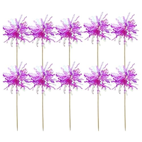 JORCEDI 10 Stück glitzernde Folien-Feuerwerk-Cupcake-Topper für Babyparty, DIY, Geburtstag, Party, Hochzeit, Valentinstag (Rosarot) von JORCEDI