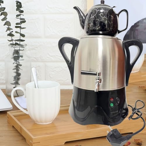 JOSBY Elektrischer türkischer Teekocher, multifunktionale Teekanne, 3 l Edelstahl-Teekanne, 1 l Keramik-Teekanne, mit Warmhaltefunktion, elektrischer türkischer Samowar, Kaffeemaschinen-Set von JOSBY