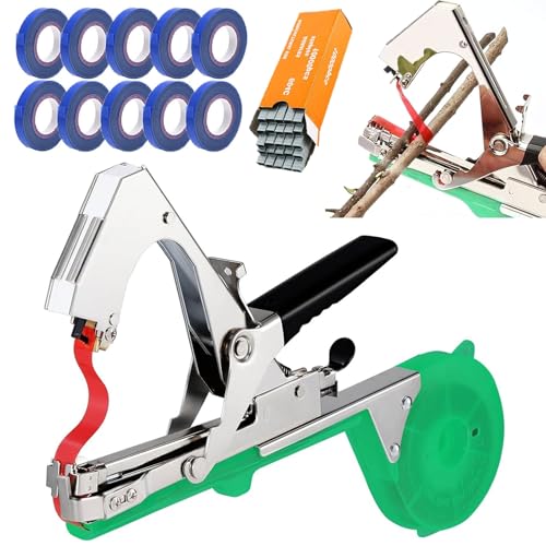 JOSBY Landwirtschaftliches Hand-Kegelwerkzeug, 450 Bänder/h Pflanzenklebebandpistole, Pflanzenbindemaschine, mit 10 Rollen Klebeband, klammerfreie Technologie, für Kletterpflanzen, Trauben, Himbeeren JOSBY Landwirtschaftliches Hand-Kegelwerkzeug, 450 Bänder/h Pflanzenklebebandpistole, Pflanzenbindemaschine, mit 10 Rollen Klebeband, klammerfreie Technologie, für Kletterpflanzen, Trauben, Himbeeren von JOSBY