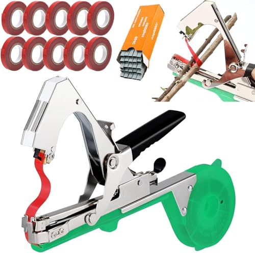 JOSBY Landwirtschaftliches Hand-Kegelwerkzeug, 450 Bänder/h Pflanzenklebebandpistole, Pflanzenbindemaschine, mit 10 Rollen Klebeband, klammerfreie Technologie, für Kletterpflanzen, Trauben, Himbeeren JOSBY Landwirtschaftliches Hand-Kegelwerkzeug, 450 Bänder/h Pflanzenklebebandpistole, Pflanzenbindemaschine, mit 10 Rollen Klebeband, klammerfreie Technologie, für Kletterpflanzen, Trauben, Himbeeren von JOSBY