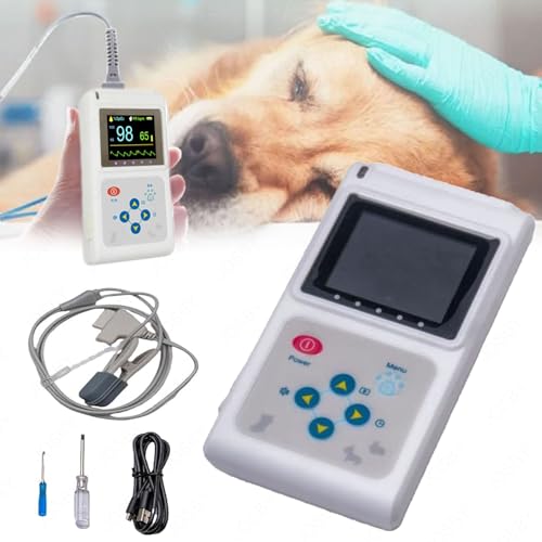 Veterinäroximeter mit Farbdisplay, Handpulsmessgerät, Pulsmessgerät Ohr-/Zungensensor, mit Sonde und USB-Kabel, Speicher- und Wiedergabefunktion, für Hund, Katze, Familie, Tierklinik, Zoo Veterinäroximeter mit Farbdisplay, Handpulsmessgerät, Pulsmessgerät Ohr-/Zungensensor, mit Sonde und USB-Kabel, Speicher- und Wiedergabefunktion, für Hund, Katze, Familie, Tierklinik, Zoo von JOSBY