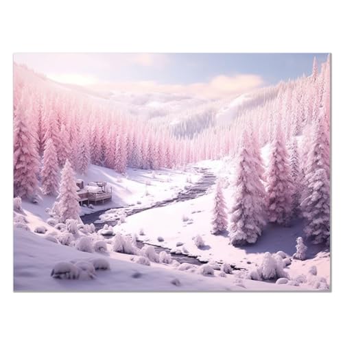 JOSUE Natur Winterlandschaft Abstrakte Malerei Auf Leinwand, Schneewald Rosa, weiß Bilder BüRo Wohnzimmer Schlafzimmer Zuhause Badezimmer Dekoration -70x100cm Ungerahmt JOSUE Natur Winterlandschaft Abstrakte Malerei Auf Leinwand, Schneewald Rosa, weiß Bilder BüRo Wohnzimmer Schlafzimmer Zuhause Badezimmer Dekoration -70x100cm Ungerahmt von JOSUE