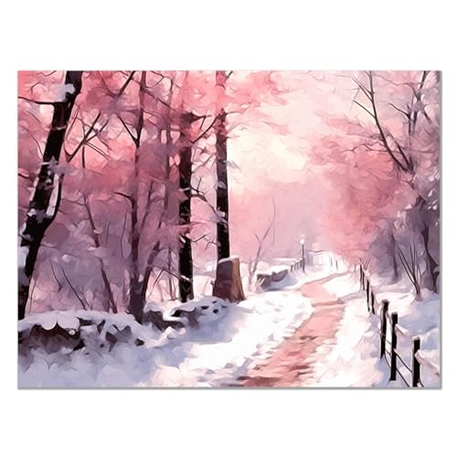 JOSUE Winterlandschaft, Schneewald Art Leinwand Wandbild, Schneebedeckte Bäume Rosa, weiß Bilder Home Wanddekorationen FüR Schlafzimmer Wohnzimmer -70x100cm Ungerahmt JOSUE Winterlandschaft, Schneewald Art Leinwand Wandbild, Schneebedeckte Bäume Rosa, weiß Bilder Home Wanddekorationen FüR Schlafzimmer Wohnzimmer -70x100cm Ungerahmt von JOSUE