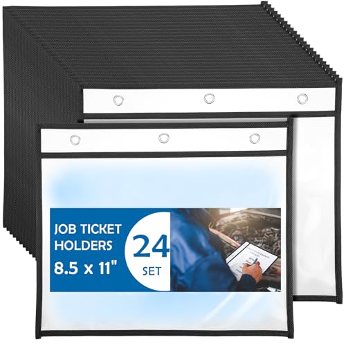 24 Stück horizontale Job-Ticket-Halter, 21,6 x 28,9 cm, Querformat, 21,6 x 28,9 cm, Kunststoffhüllen für Dokumente, trocken abwischbare Hüllen, transparente Tasche 24 Stück horizontale Job-Ticket-Halter, 21,6 x 28,9 cm, Querformat, 21,6 x 28,9 cm, Kunststoffhüllen für Dokumente, trocken abwischbare Hüllen, transparente Tasche von JOUTYFOR